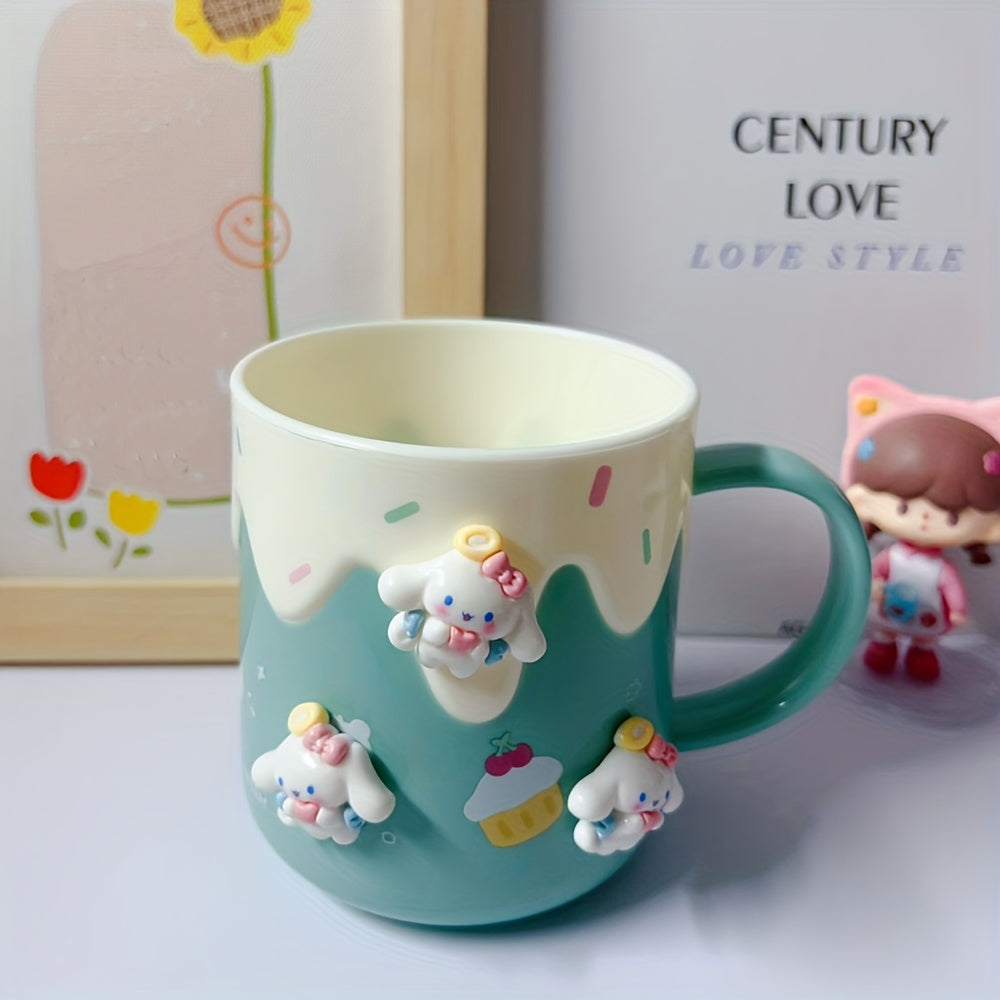 1pc Sanrio Hello Kitty Mouthwash Cup, Plastic Material, Cute Cartoon Kuromi Melody Bathroom Toothbrush Cup, Thickened Design for a Comfortable Touch, Household Wash Cup, Bathroom, Cinnamoroll, Pochacco