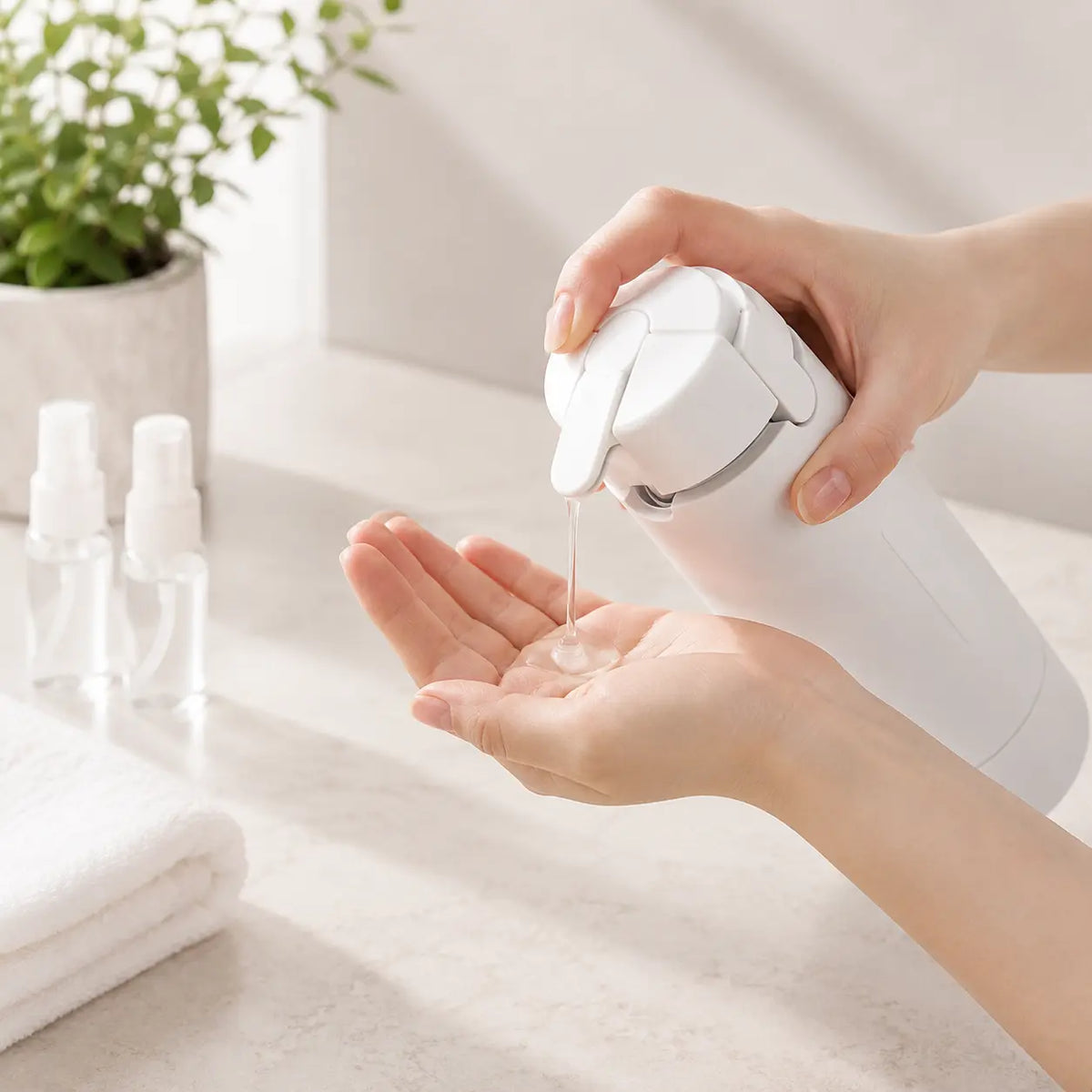4-in-1 Travel Bottle Set, Refillable Leak Proof Travel Dispenser Bottle for Shampoo, Conditioner and Lotion, TSA Travel Toiletry Container for Trip Essentials