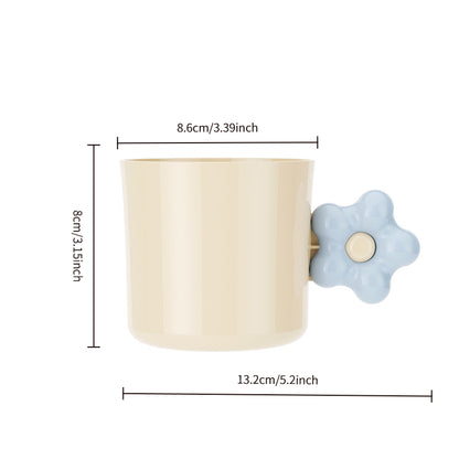 High-face-looking Flower Shape Handle Gargle Cup Brushing Cup Creative Cute Couple's Tooth Cup Teeth Set Household Washing Cup