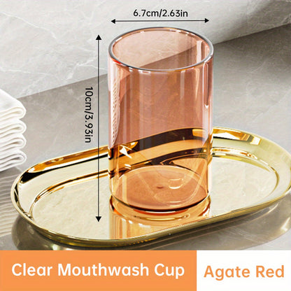 TAOSHI Couple's Mouthwash Cup, Toothbrush and Toothpaste Holder, Light Luxury Household Toothbrush and Toothpaste Storage Cup, Without Tray