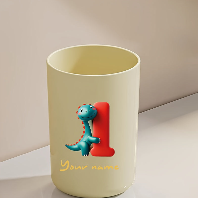 Customized Name Water Cup, Personalized Toothbrush Cup, Creative Dinosaur Letter Print, Couple Solid Color Mouthwash Cup, Holiday Camping Necessities, Suitable for Home, Travel and School, Personalized Gifts for Friends and Partners.