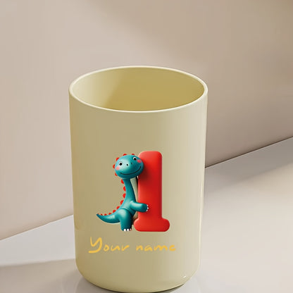 Customized Name Water Cup, Personalized Toothbrush Cup, Creative Dinosaur Letter Print, Couple Solid Color Mouthwash Cup, Holiday Camping Necessities, Suitable for Home, Travel and School, Personalized Gifts for Friends and Partners.
