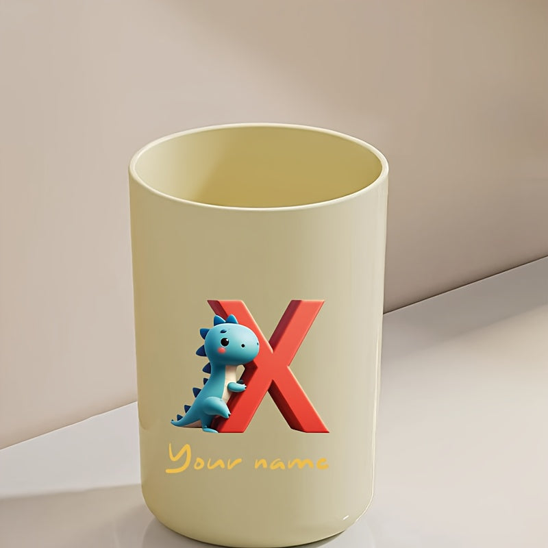 Customized Name Water Cup, Personalized Toothbrush Cup, Creative Dinosaur Letter Print, Couple Solid Color Mouthwash Cup, Holiday Camping Necessities, Suitable for Home, Travel and School, Personalized Gifts for Friends and Partners.