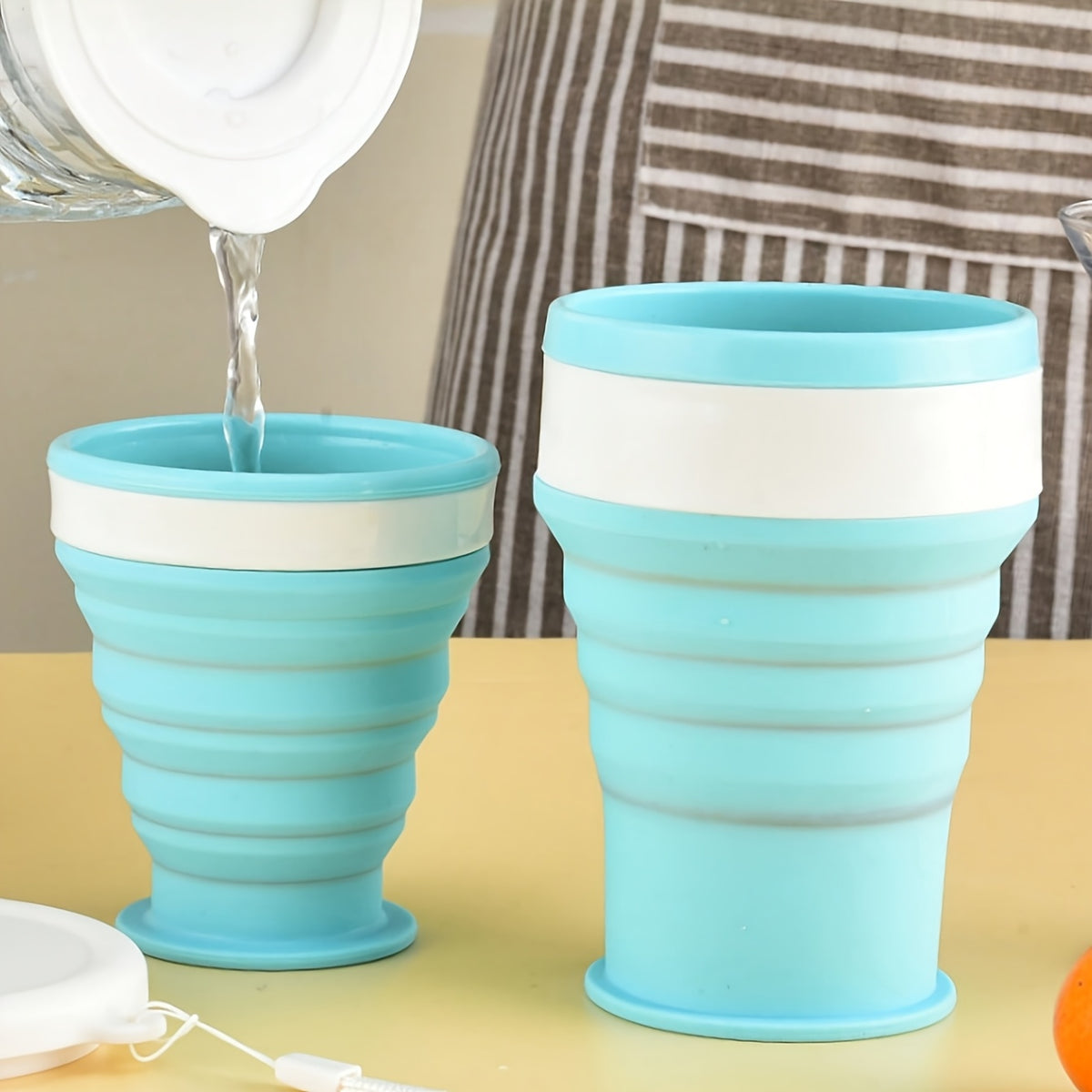 1 Silicone Travel Folding Cup | 6.76oz Portable Camping Cup, Leakproof for Outdoor Hiking, Suitable for Hot and Cold Beverages