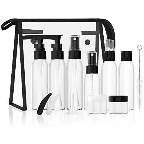 Travel Bottles Kits -TSA Approved Travelling Size Containers for Toiletries Leak Proof Refillable Liquid Travel Essentials with Toiletry Bag for  Shampoo Conditioner Lotion