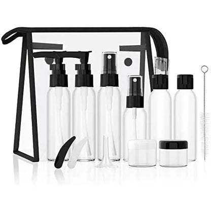 Travel Bottles Kits -TSA Approved Travelling Size Containers for Toiletries Leak Proof Refillable Liquid Travel Essentials with Toiletry Bag for  Shampoo Conditioner Lotion