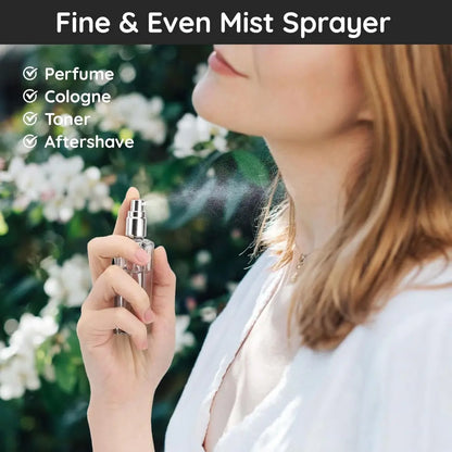 2PCS Mini Refillable Glass Spray Bottle Set, 3 Accessories, Including Funnel, Water Drip, Pump, Perfume Fine Atomizer