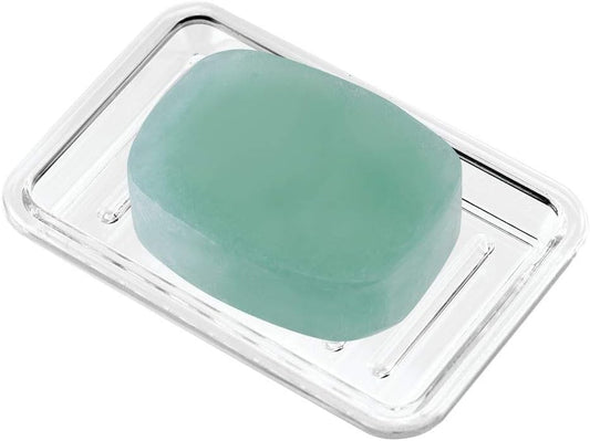 iDesign Royal Plastic Rectangular Soap Saver, Bar Holder Tray for Bathroom Counter, Shower, Kitchen, 3.5" x 5.25", Clear