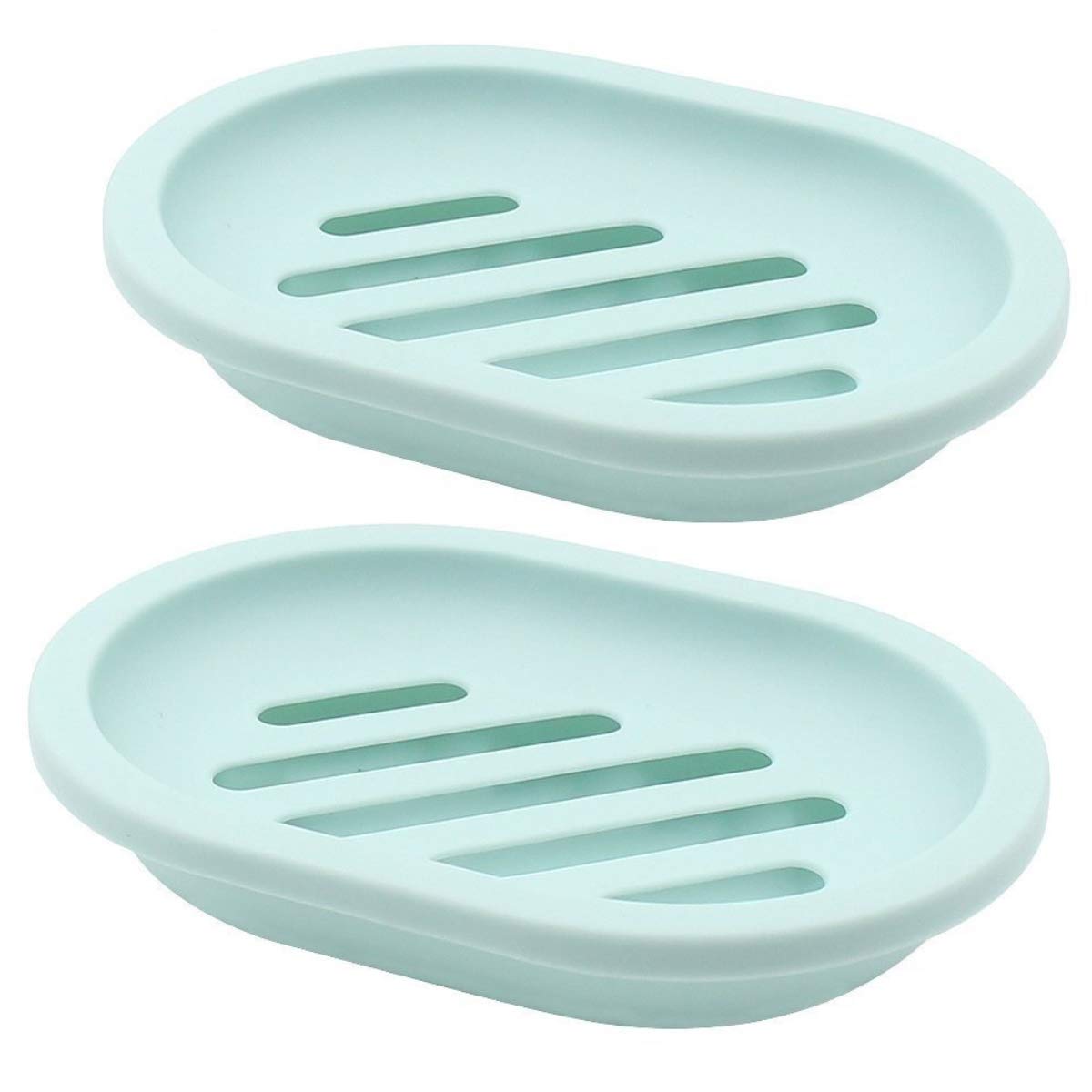 Topsky Soap Dish for Shower, 2pcs Soap Dishes Soap Savers for Bar Soap, Soap Bar Holder Shower with Drip Tray, Plastic Soap Holders with Drain for Kitchen Sink, Easy to Clean, Keeps The Soap Dry