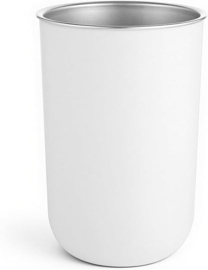 Stainless Steel Mouthwash Cups, 12oz/350ml White Metal Drinking Cup Toothbrush Cup Reusable Drinkware Home & Outdoor Activities Tumbler Cups for Coffee Bathroom office and Travel