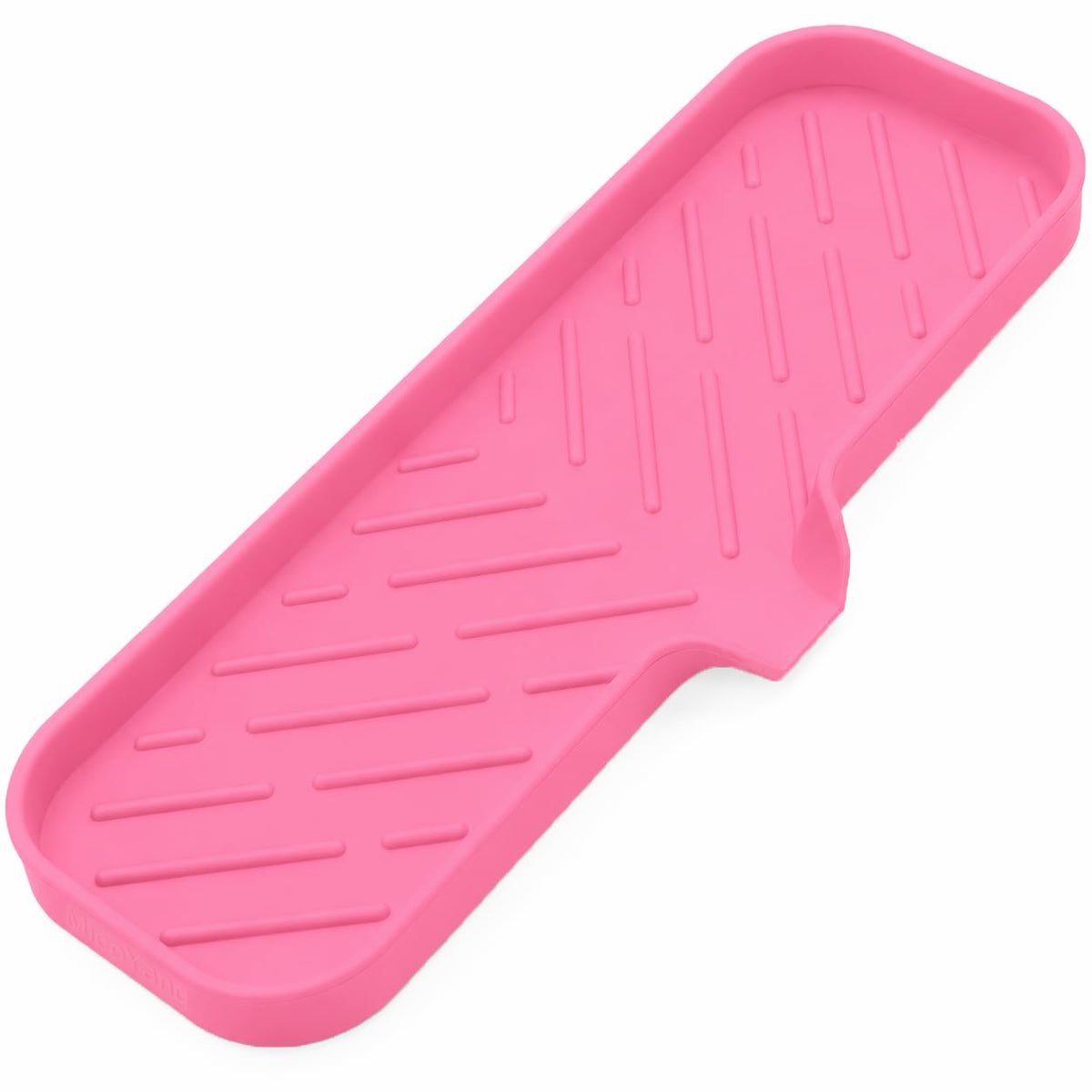 MicoYang Silicone Soap Dish with Drain Spout, Self-Draining Sink Organizer Tray for Bathroom and Kitchen, Sponges, Dispensers and Soap Holder, Non-Slip and Dishwasher Safe, Black (Compact, 4.9"×3.2")