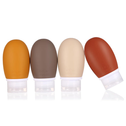 Leak Proof Silicone Travel Bottles,4 Pack 2oz Liquid Squeezable Refillable Portable Travel Accessories/Cosmetic Containers,BPA Free,Travel Size Bottles for Toiletries Shampoo Conditioner Lotion