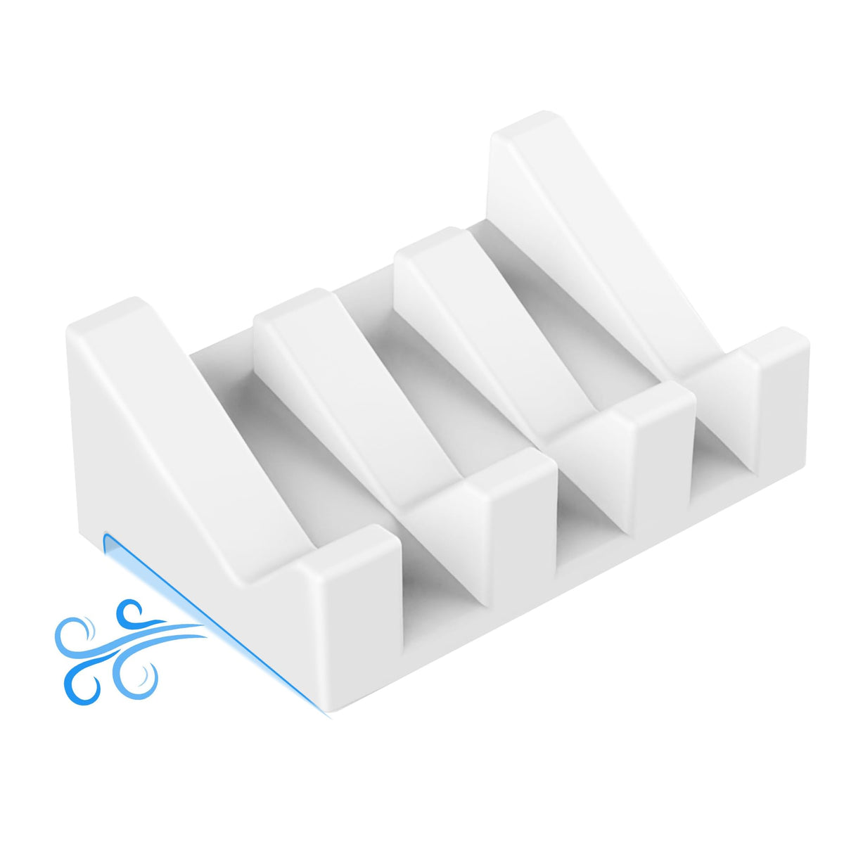 Silicone Soap Dish Set,3PCS Self Draining Soap Holder for Bar Soap