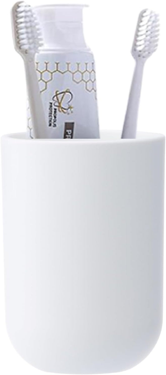 Toothbrush Cup, Bathroom Cup, Toothbrush Holder, Bathroom Tumbler, Plastic, 350ml (White)