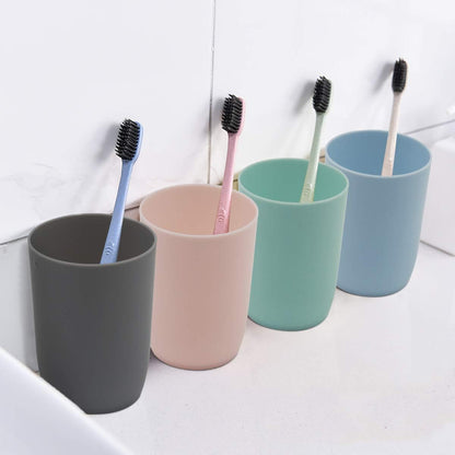 4-Pack Plastic Bathroom Tumbler Cups,Stackable Toothbrush & Mouthwash Cups