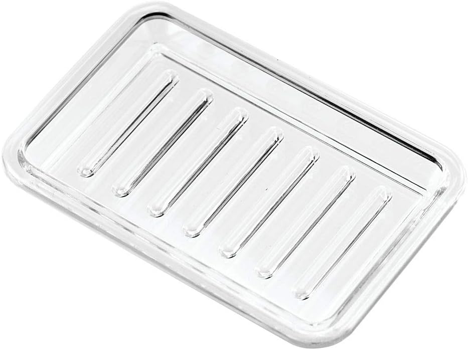 iDesign Royal Plastic Rectangular Soap Saver, Bar Holder Tray for Bathroom Counter, Shower, Kitchen, 3.5" x 5.25", Clear
