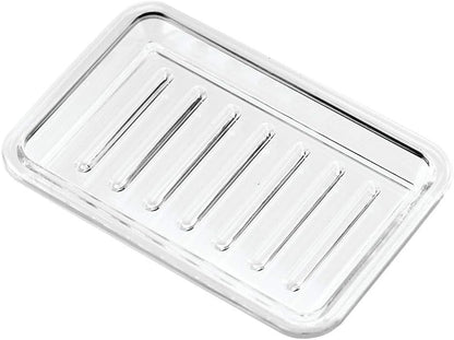 iDesign Royal Plastic Rectangular Soap Saver, Bar Holder Tray for Bathroom Counter, Shower, Kitchen, 3.5" x 5.25", Clear