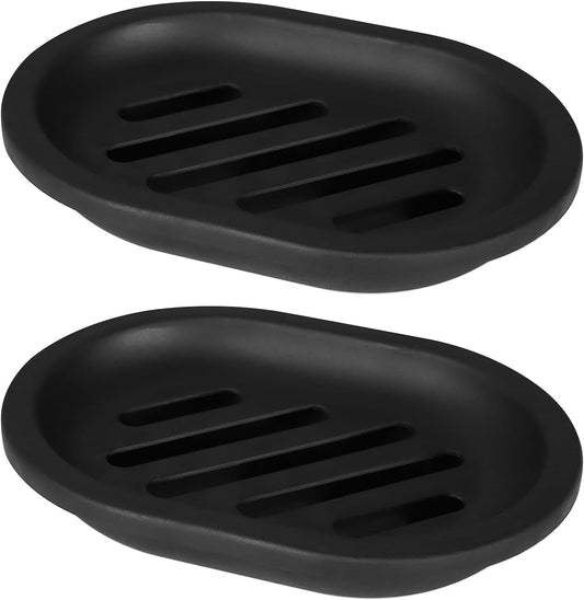 Topsky Soap Dish for Shower, 2pcs Soap Dishes Soap Savers for Bar Soap, Soap Bar Holder Shower with Drip Tray, Plastic Soap Holders with Drain for Kitchen Sink, Easy to Clean, Keeps The Soap Dry