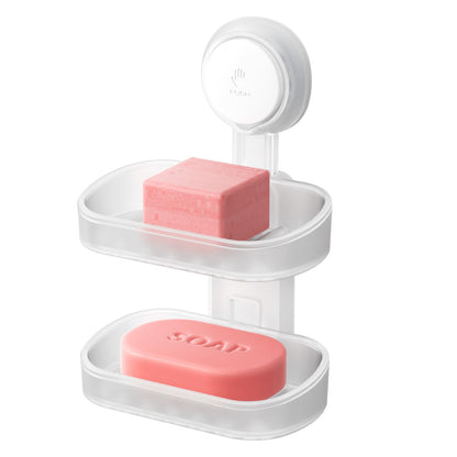 TAILI Soap Holder, Soap Dish for Shower Suction Cup, Bar Soap Holder, White