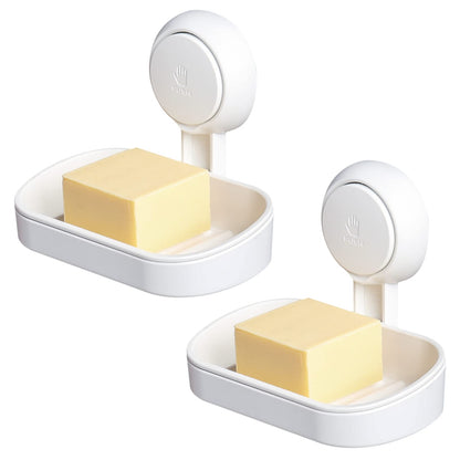 TAILI Soap Holder, Soap Dish for Shower Suction Cup, Bar Soap Holder, White