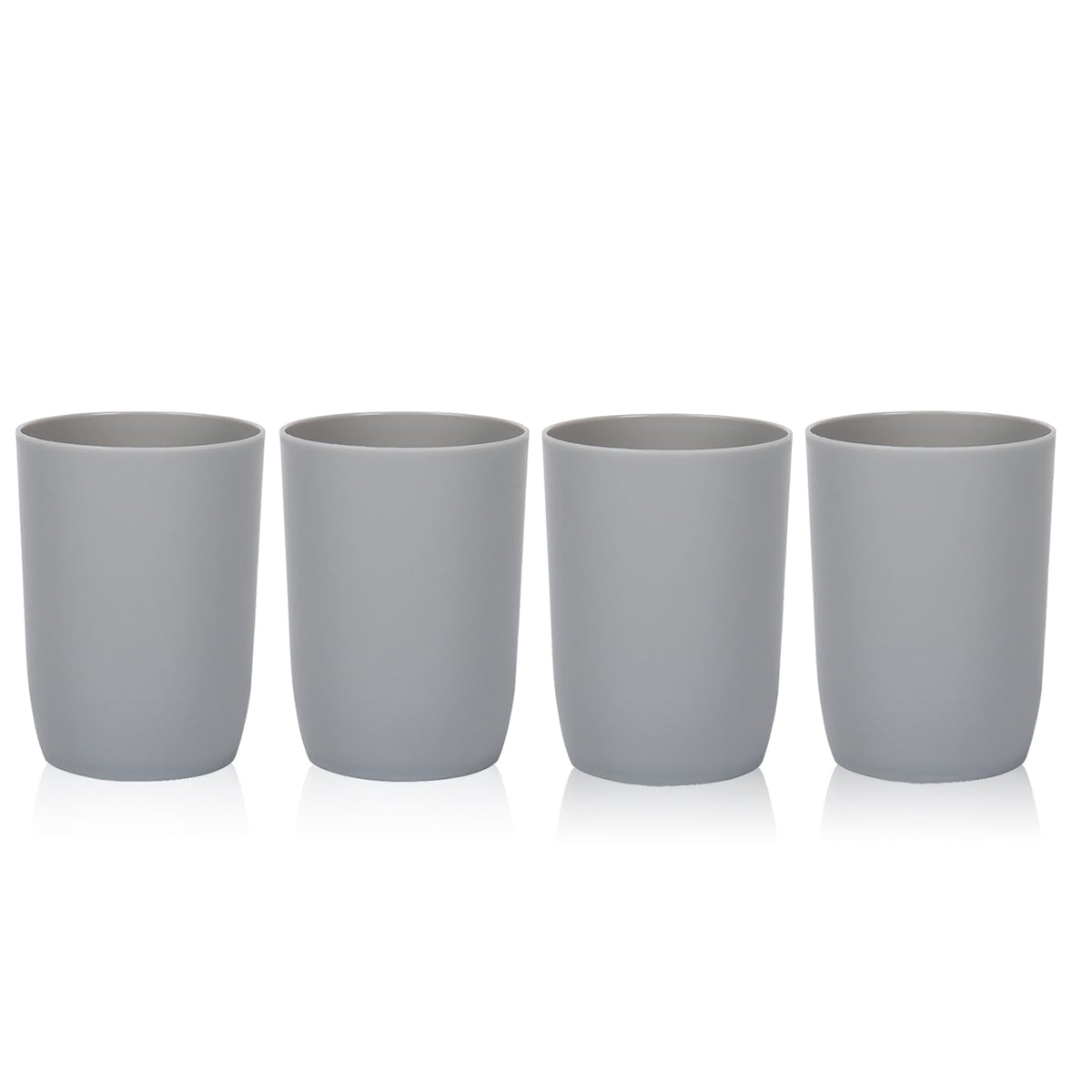 Topsky 4-Pack Bathroom Tumbler - Plastic Toothbrush Cup - Reusable Drinkware - Mouthwash Cup