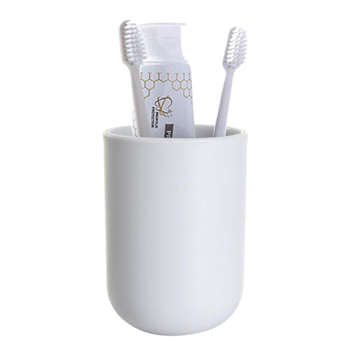 Toothbrush Cup, Bathroom Cup, Toothbrush Holder, Bathroom Tumbler, Plastic, 350ml (White)