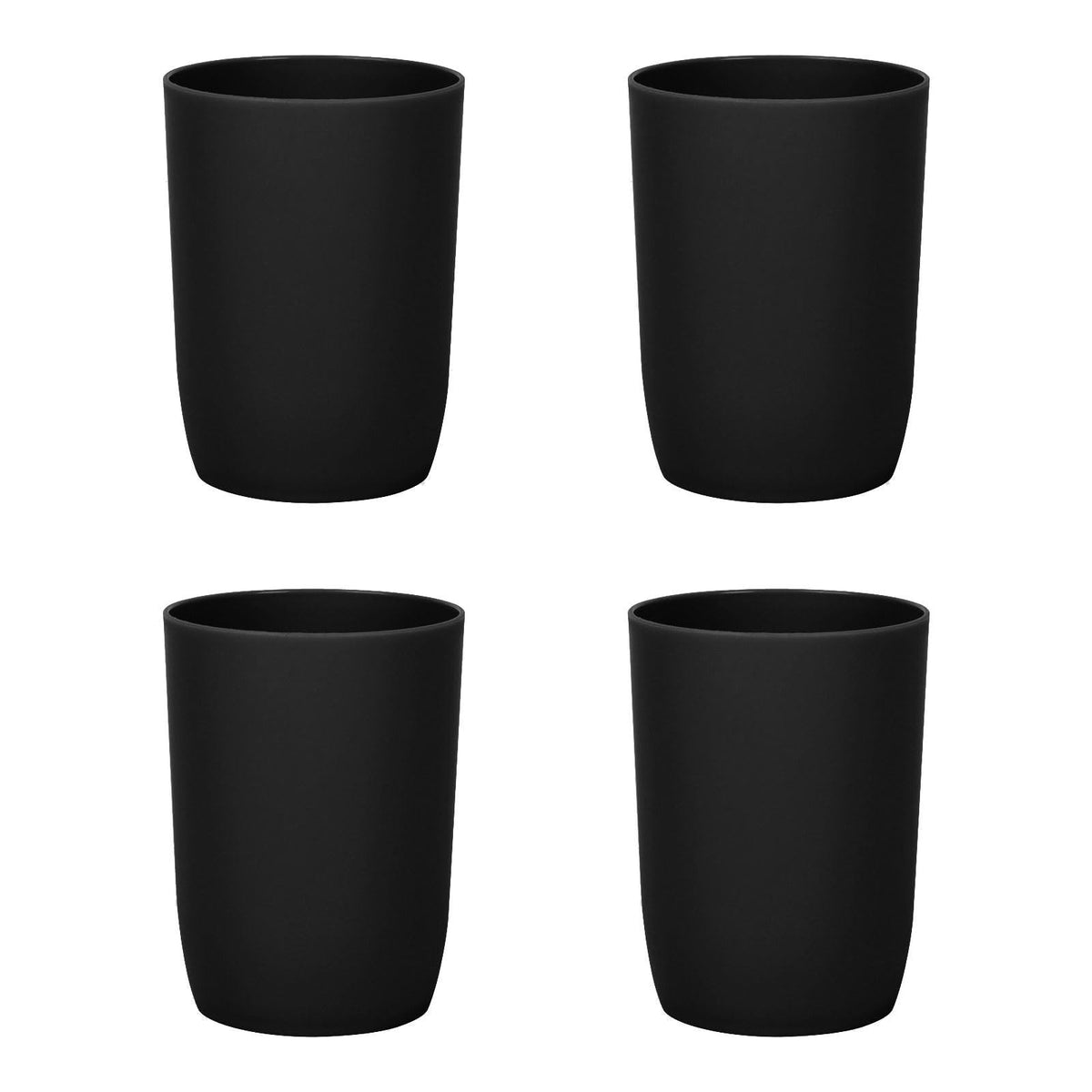 Topsky 4-Pack Bathroom Tumbler - Plastic Toothbrush Cup - Reusable Drinkware - Mouthwash Cup