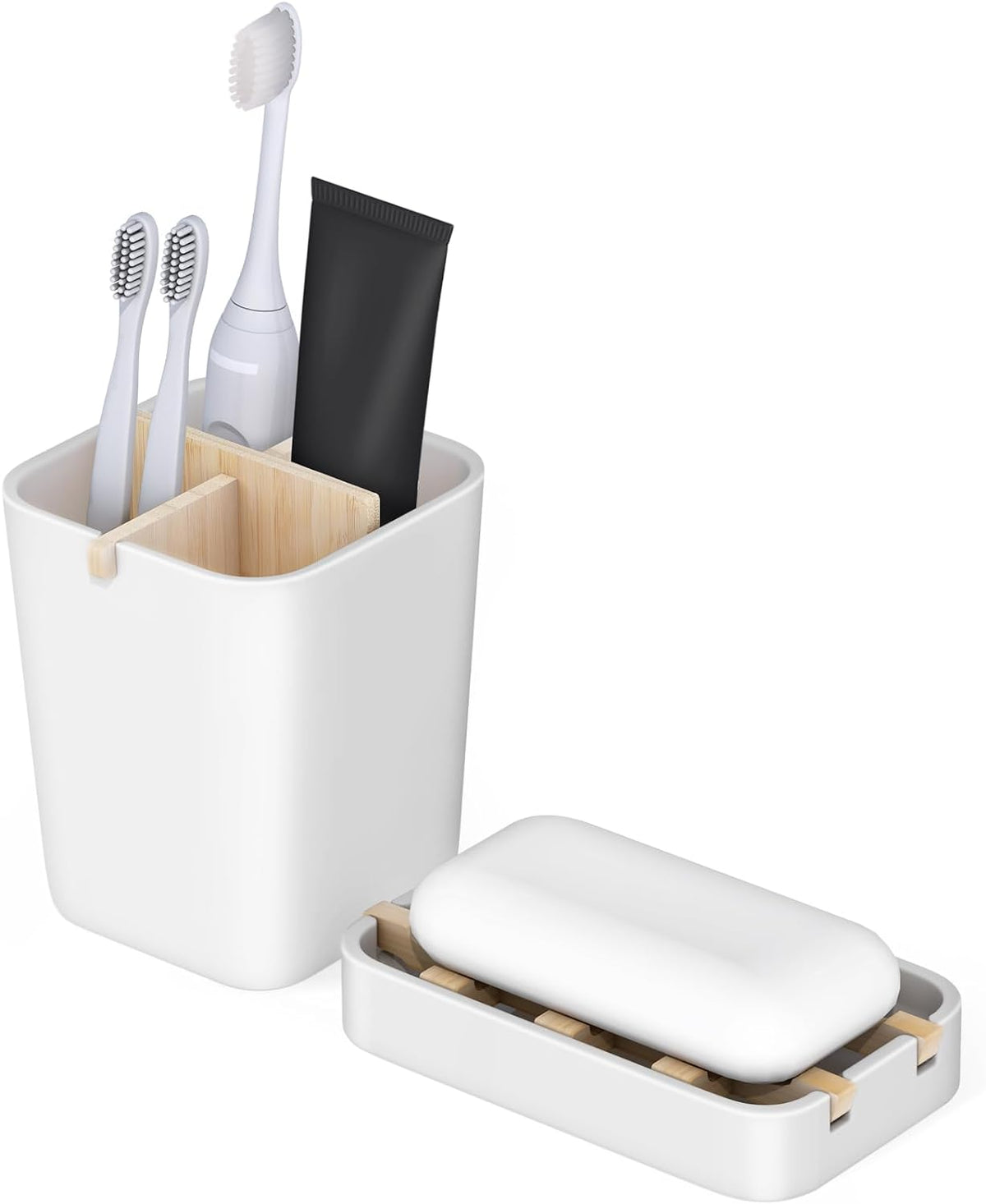 Toothbrush Holders and Soap Holder Set, Bathroom Accessories Countertop