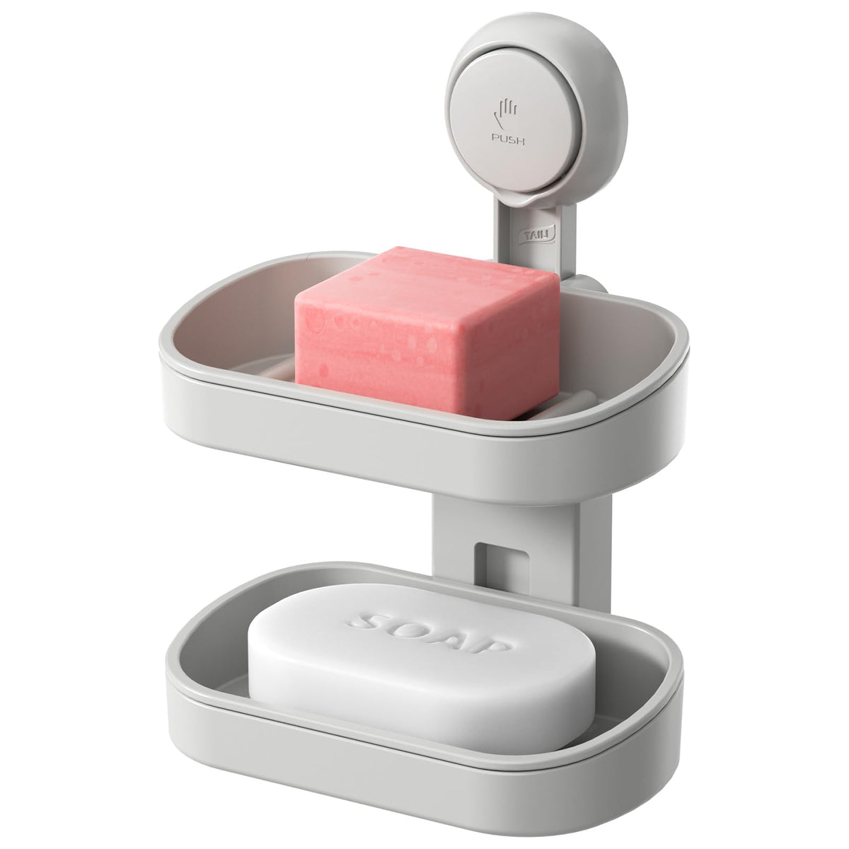 TAILI Soap Holder, Soap Dish for Shower Suction Cup, Bar Soap Holder, White