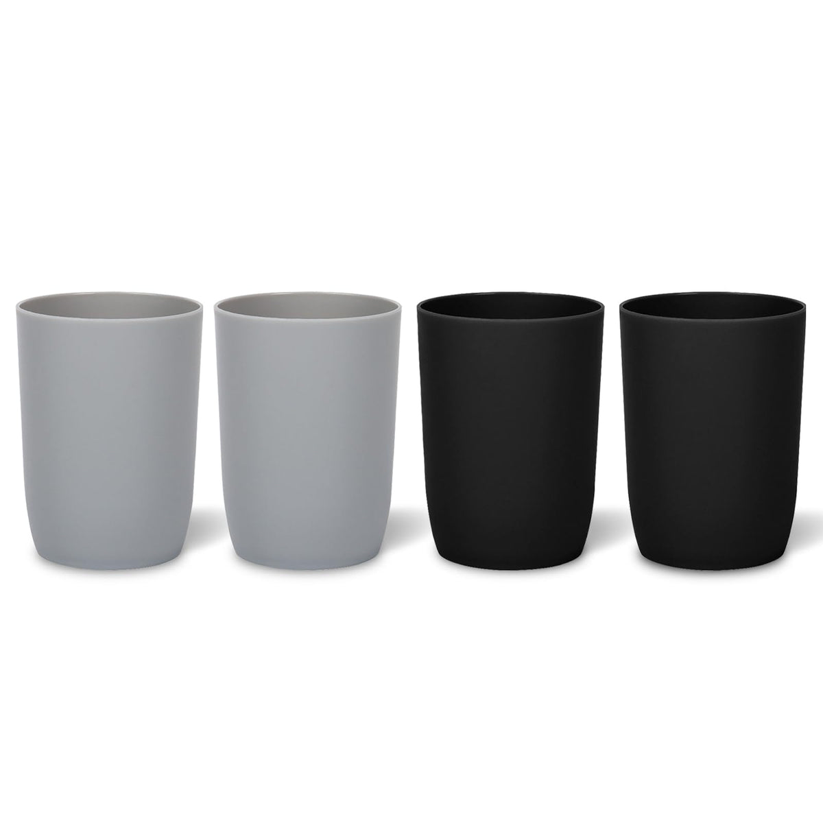 Topsky 4-Pack Bathroom Tumbler - Plastic Toothbrush Cup - Reusable Drinkware - Mouthwash Cup