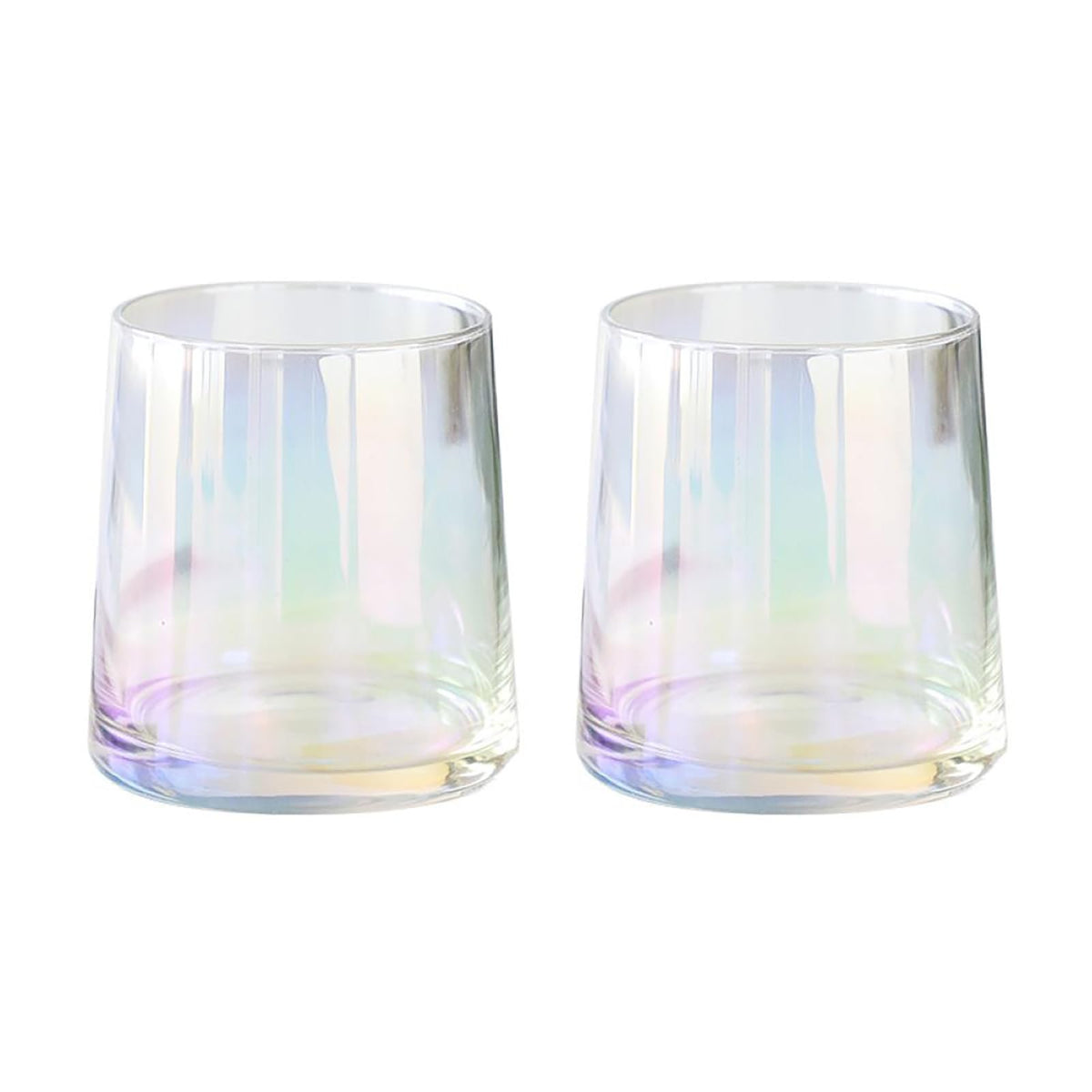 Gaolinci 2 Pcs Classic Clear Cylindrical Glass Mouthwash Cups, Bathroom Brushing Cup, 6 Oz