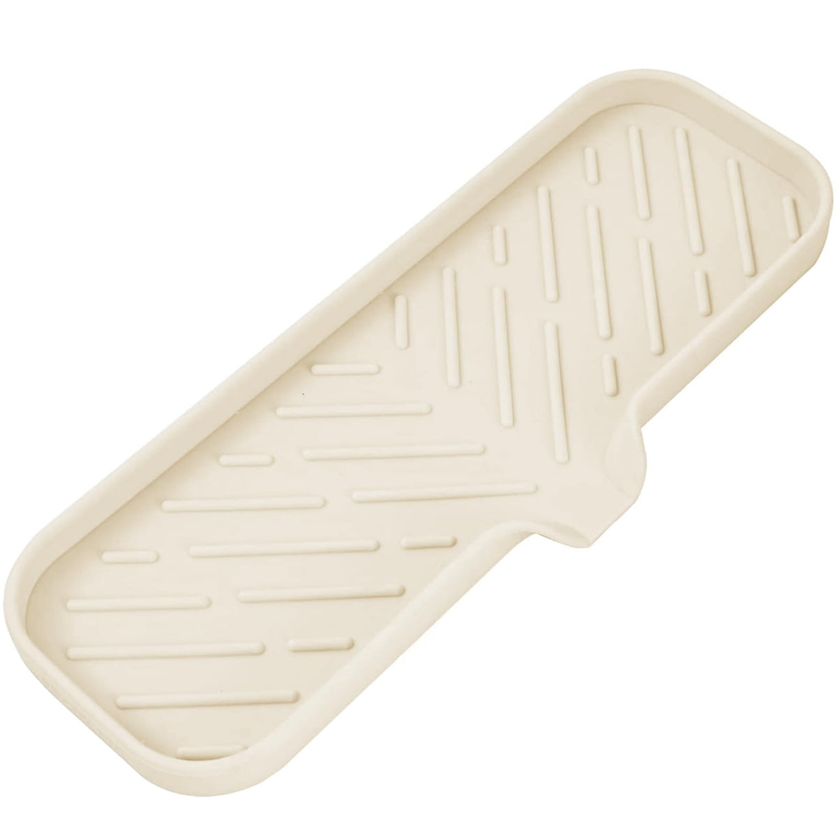 MicoYang Silicone Soap Dish with Drain Spout, Self-Draining Sink Organizer Tray for Bathroom and Kitchen, Sponges, Dispensers and Soap Holder, Non-Slip and Dishwasher Safe, White (Compact, 4.9"×3.2")