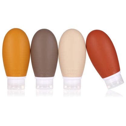 Leak Proof Silicone Travel Bottles,4 Pack 2oz Liquid Squeezable Refillable Portable Travel Accessories/Cosmetic Containers,BPA Free,Travel Size Bottles for Toiletries Shampoo Conditioner Lotion