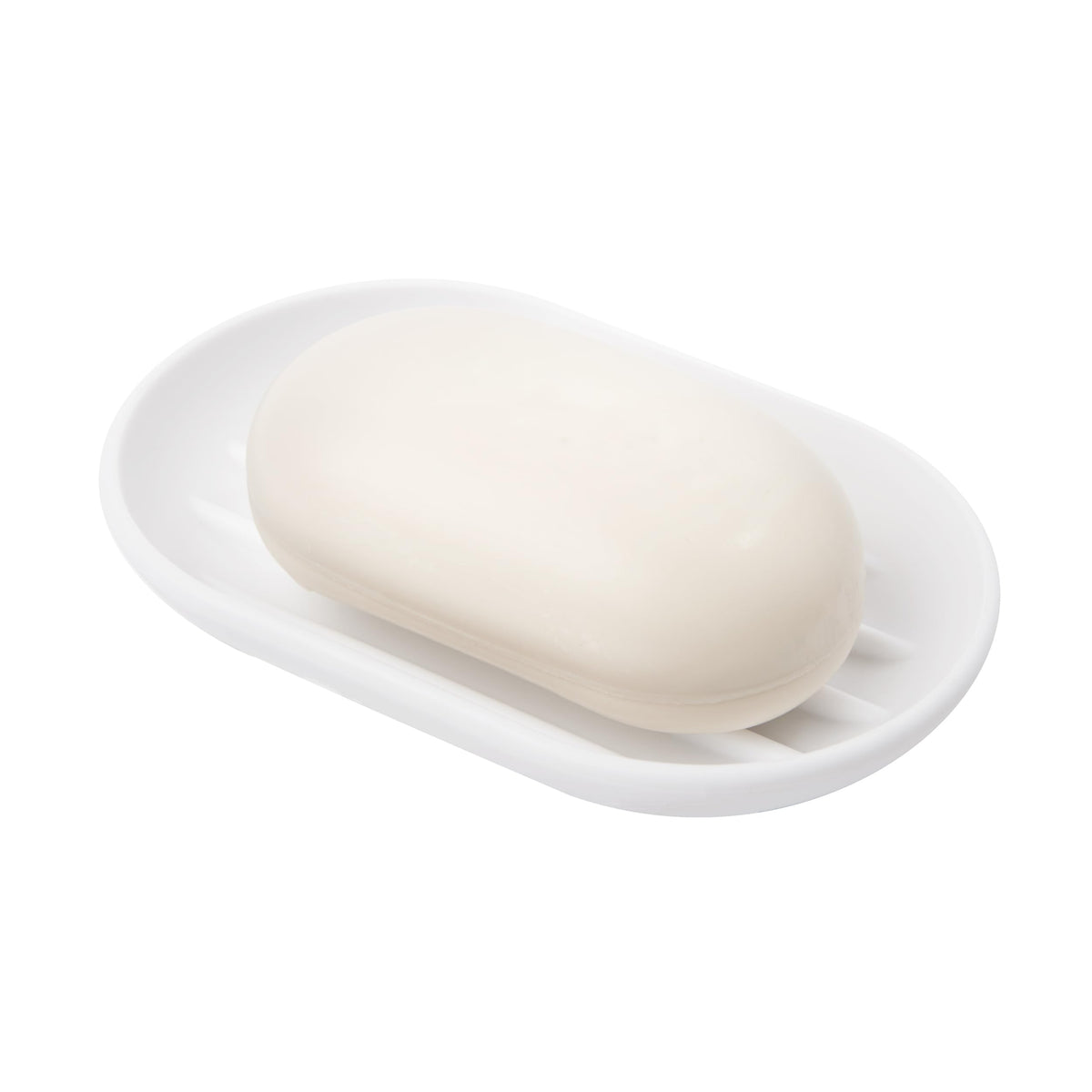 Umbra Touch Soap Dish, Plastic Soap Holder with Drainage, White