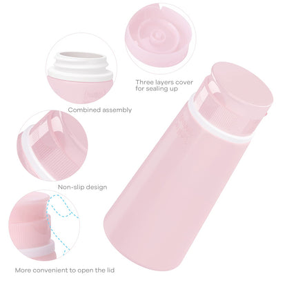 TakeToday Travel Bottles for Toiletries 3.4oz 4 Pack, TSA Leak Proof