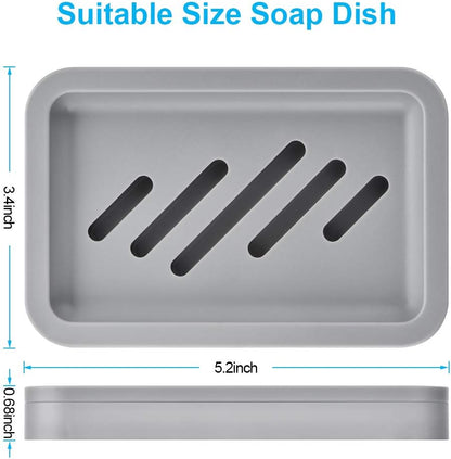 2PCS Draining Soap Dishes, Dishwashing Sponge Holder with Water Tray