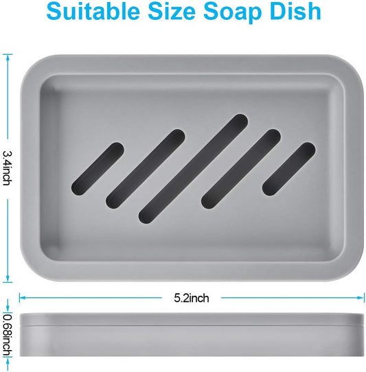 2PCS Draining Soap Dishes, Dishwashing Sponge Holder with Water Tray