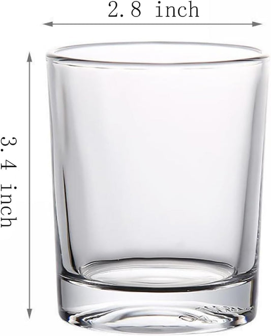 Gaolinci 2 Pcs Classic Clear Cylindrical Glass Mouthwash Cups, Bathroom Brushing Cup, 6 Oz