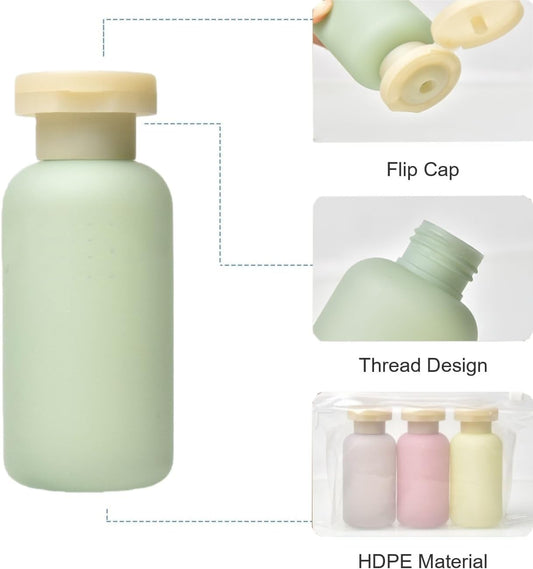 Travel Shampoo Bottles for Toiletries, Leak Proof Travel Size Toiletries Bottle Containers for Shampoo and Conditioner, Reusable Squeeze Bottles, Essentials Accessories (Garden Series, 3.4oz, 4Pcs)