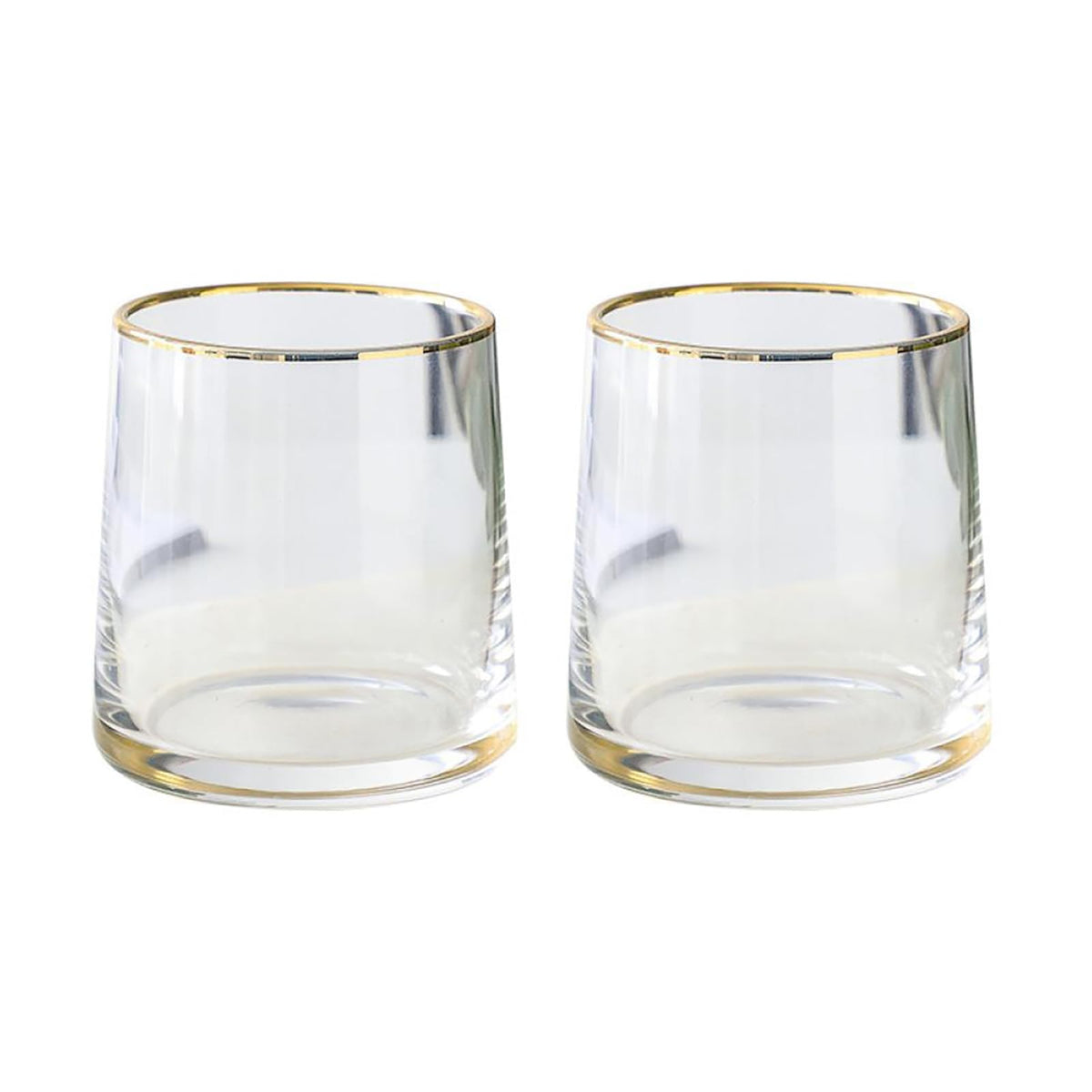 Gaolinci 2 Pcs Classic Clear Cylindrical Glass Mouthwash Cups, Bathroom Brushing Cup, 6 Oz