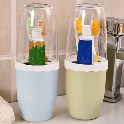Toothbrush Cup, Portable Travel Mouthwash Cup, Dual-cup Design Multi-functional Mouthwash Cup, Lightweight and Hygienic, Essential for Travel Accommodations, Ideal for Short-term Hotel Stays, "Z" Is One of the 26 Letters No Other Meaning