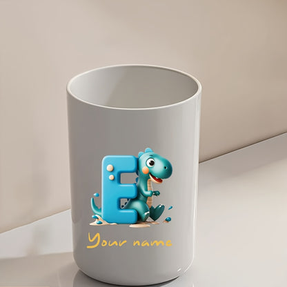 Customized Name Water Cup, Personalized Toothbrush Cup, Creative Dinosaur Letter Print, Couple Solid Color Mouthwash Cup, Holiday Camping Necessities, Suitable for Home, Travel and School, Personalized Gifts for Friends and Partners.