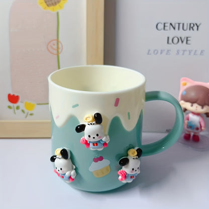 1pc Sanrio Hello Kitty Mouthwash Cup, Plastic Material, Cute Cartoon Kuromi Melody Bathroom Toothbrush Cup, Thickened Design for a Comfortable Touch, Household Wash Cup, Bathroom, Cinnamoroll, Pochacco