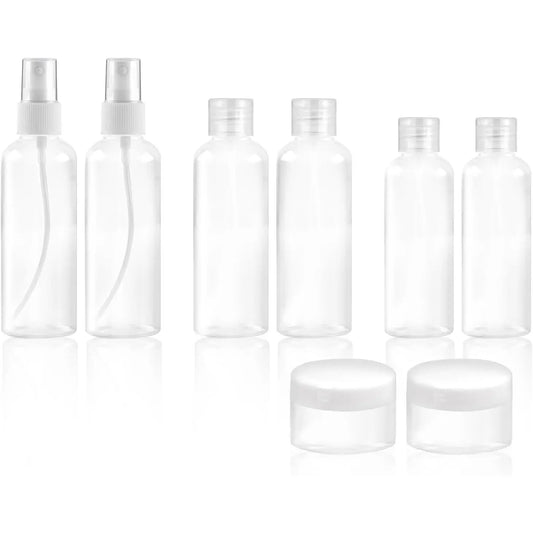 8 count Travel Bottles Set, TSA Approved Travel Size Toiletries,  Leak Proof  Containers for Shampoo, Conditioner, Cream -Women Men Travel Essentials