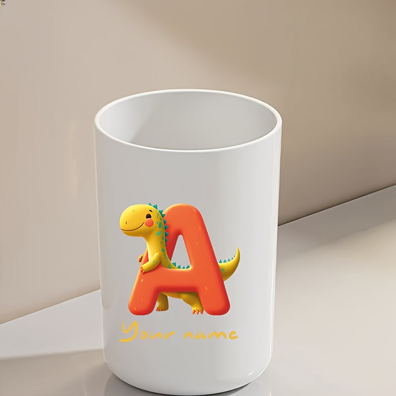 Customized Name Water Cup, Personalized Toothbrush Cup, Creative Dinosaur Letter Print, Couple Solid Color Mouthwash Cup, Holiday Camping Necessities, Suitable for Home, Travel and School, Personalized Gifts for Friends and Partners.