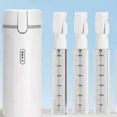 4-in-1 travel toiletry bottles, travel shampoo and conditioner bottles, refillable travel toiletry bottles, TSA-compliant pump lotion bottles, perfect for vacations