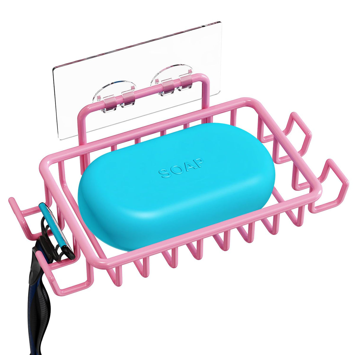 Nieifi Bar Soap Holder for Shower Wall, Adhesive Soap Dish for Bathroom