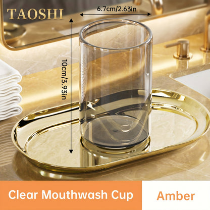 TAOSHI Couple's Mouthwash Cup, Toothbrush and Toothpaste Holder, Light Luxury Household Toothbrush and Toothpaste Storage Cup, Without Tray