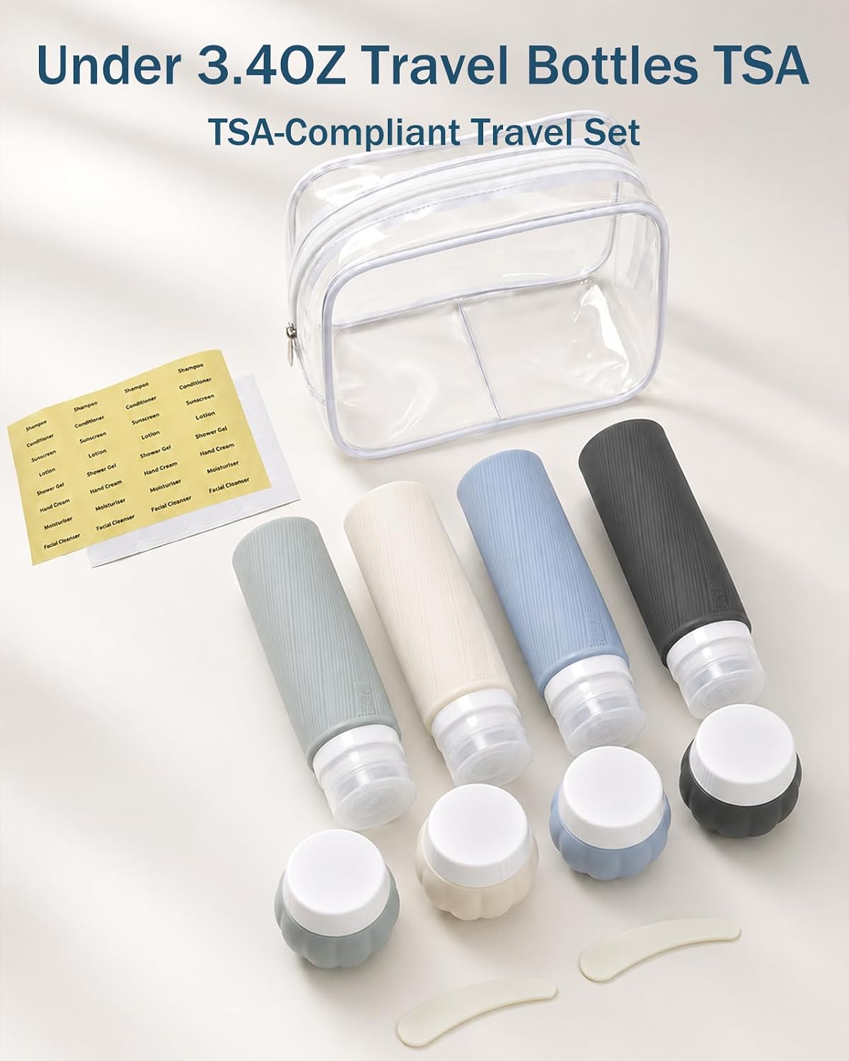 Redfly 13-Piece TSA-Approved Travel Size Bottles for Toiletries, Leak proof