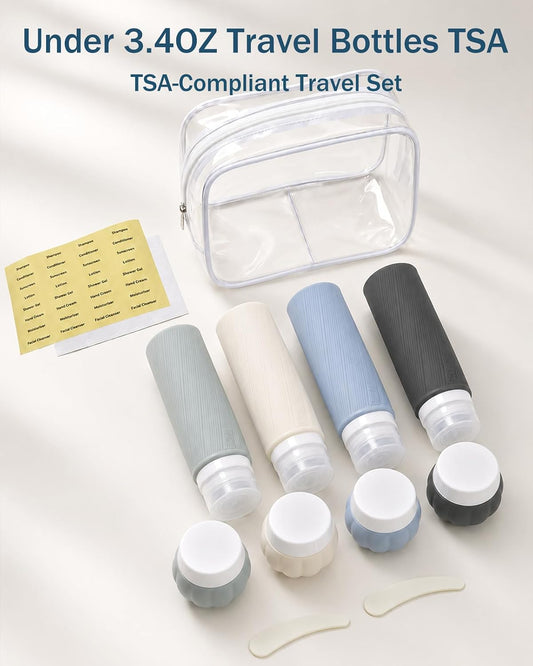 Redfly 13-Piece TSA-Approved Travel Size Bottles for Toiletries, Leak proof